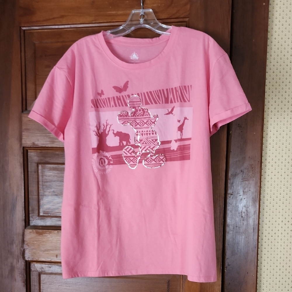 Pink Disney T-shirt From Animal Kingdom With Mickey Mouse Design